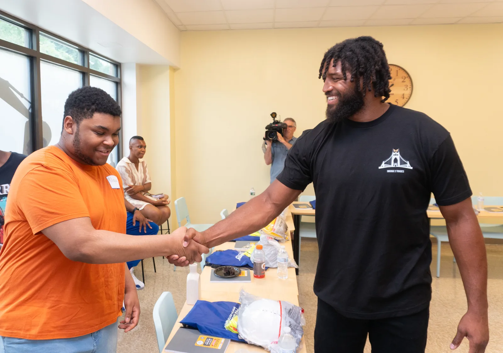 A Bridge 2 Trades participant with Deatrich Wise Jr.